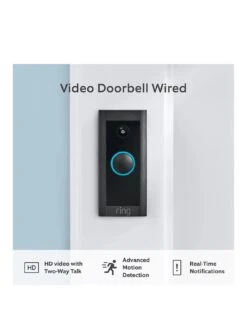 RING Video Doorbell Wired -Digital Station VS6FT SQ3 0000000004 BLACK SLa